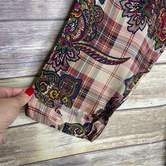 Victoria’s Secret M/L 100% silk floral plaid robe with attached belt - Picture 3 of 5